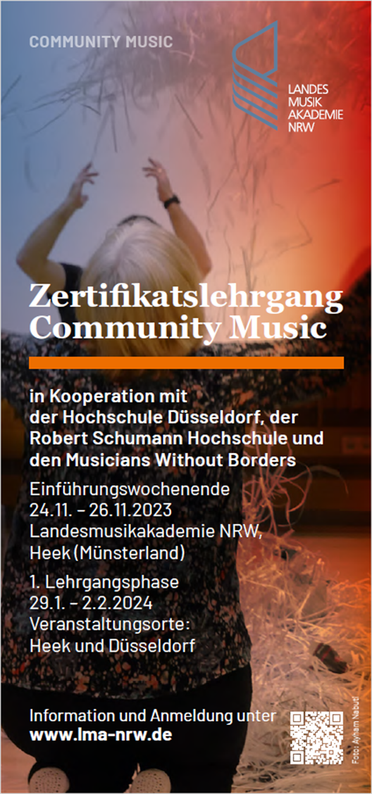 Flyer Zertifikatslehrgang Community Music